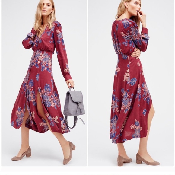 Free People Dresses & Skirts - Free people miranda button up slit midi dress